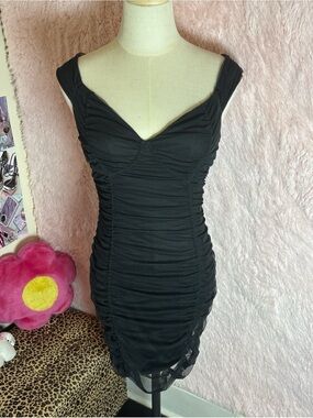 Express Black Ruched Dress